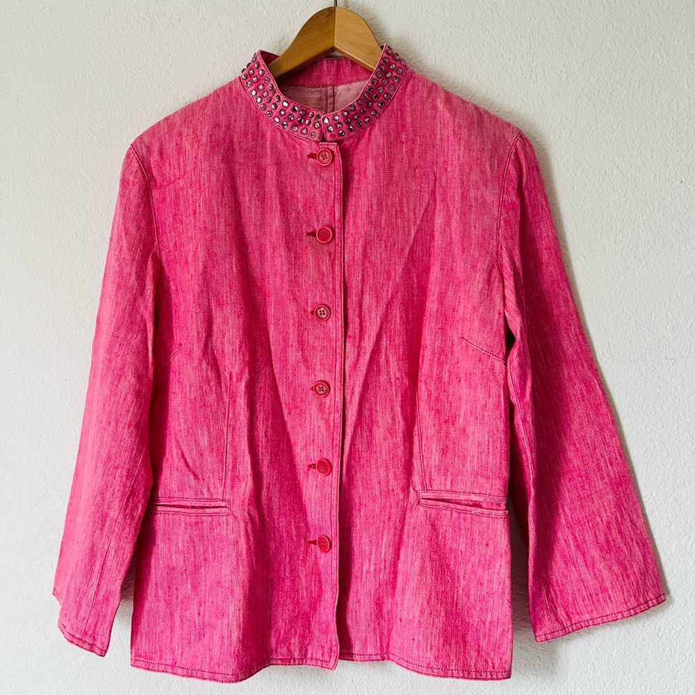Moschino Pink Blazer Lightweight Denim Jacket